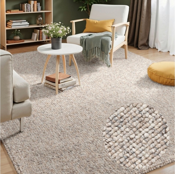ELLE DECORATION Teppich Rocco, rechteckig, Höhe: 10 mm, Läufer, waschbar, Wohnzimmer, Esszimmer, Woll-Optik