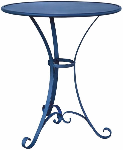 Casa Padrino Jugendstil Gartentisch Blau Ø 60 x H. 70 cm - Nostalgische Garten Möbel