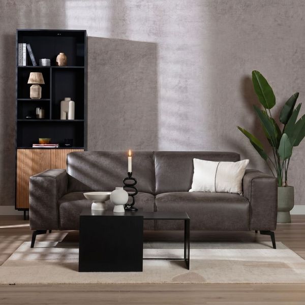 Bronx71 Leder Sofa Vegas 2,5-Sitzer anthrazit