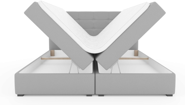 99rooms Bonvito Boxspringbett Rot Kunstleder MADRYT Taschen-Federung 180x200 cm Bild 7