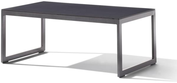 Sieger 603/G Loungetisch mit lackierter Glasplatte, Aluminium Eisengrau 60 x 44 x 110 cm