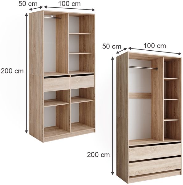 Kleiderschrank Elmo Sonoma 200 x 200 cm 2er Set Vicco Bild 3