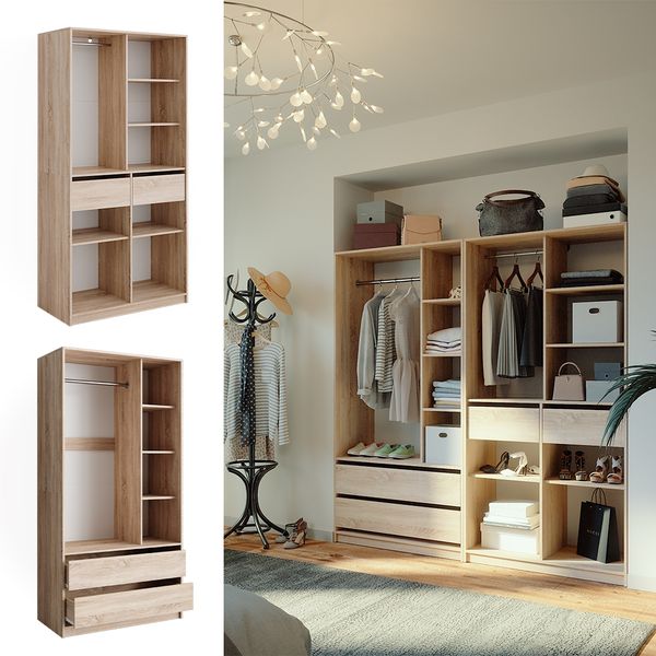 Kleiderschrank Elmo Sonoma 200 x 200 cm 2er Set Vicco Bild 2