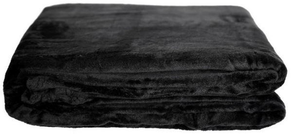 Kuschelige Decke 150x200 cm Fleecedecke Wohndecke aus Polyester Tagesdecke Schwarz