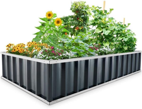 Hochbeet Metall 258x90x60cm Verzinkter Stahl Rostfrei, Witterungsbeständiges