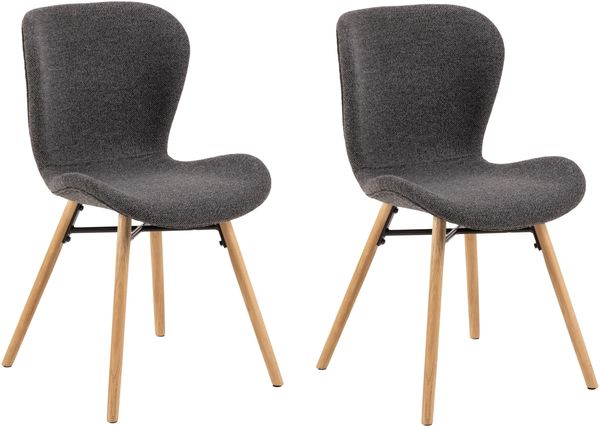 Esszimmerstuhl >Batilda -A1< (2er-Set) in Grau, Stoff - 47x82,5x53cm (BxHxT)