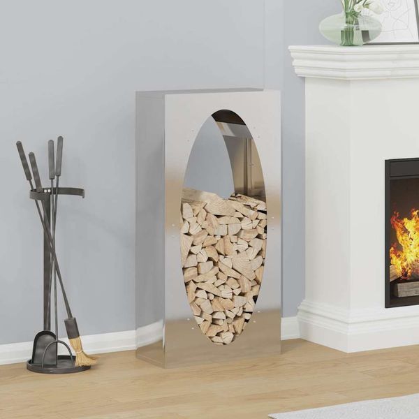 vidaXL Brennholzregal 50x23x100 cm Edelstahl 864185