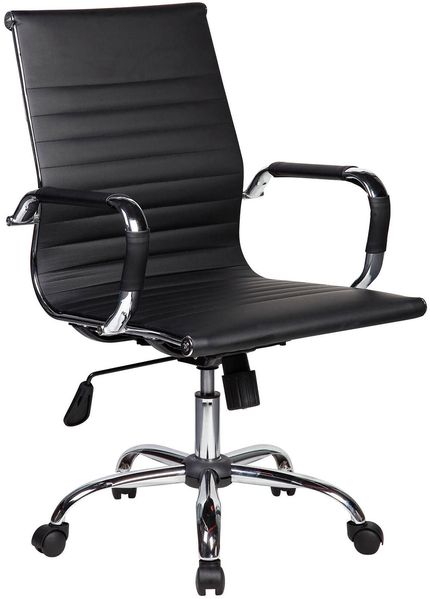 Dmora Stuhl mit Rädern George, Chefsessel mit Armlehnen, Ergonomischer Bürostuhl, Schwarz, 62x54h92/102 cm