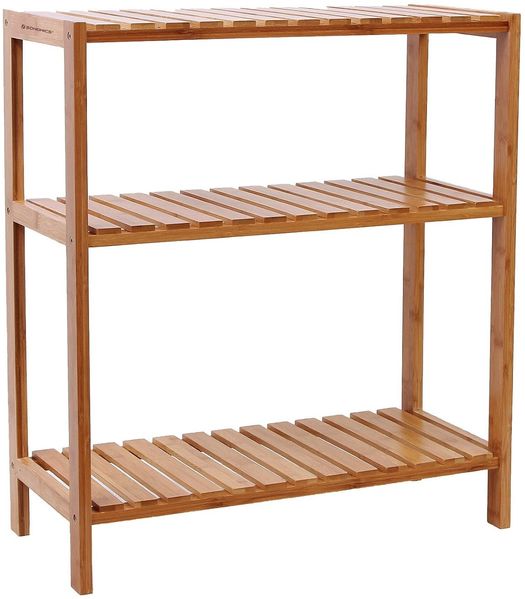 SONGMICS Badezimmerregal, Bambus natur, 60 x 26 x 66 cm