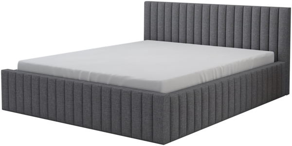 Polsterbett LOG-OM 140x200 ohne Matratze mit Bettkasten und Lattenrost. Farbe: Silber 21