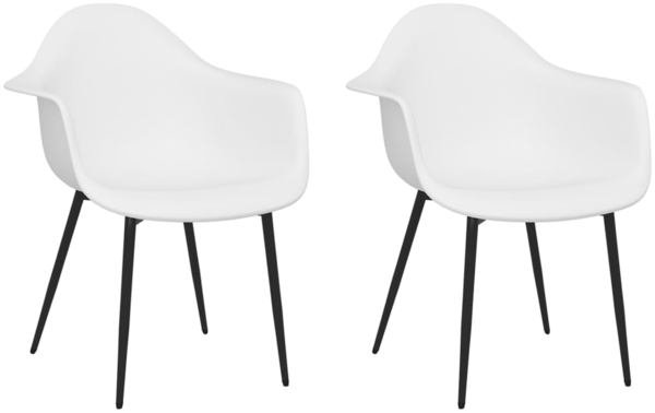 vidaXL Esszimmerstühle 2 Stk. Weiß PP [338073]