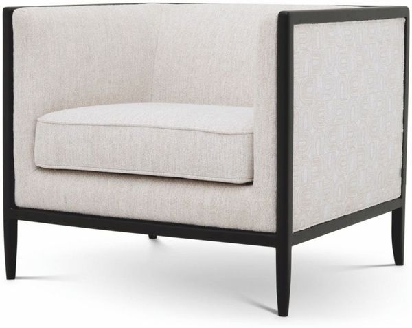 Casa Padrino Luxus Wohnzimmer & Hotel Sessel Creme / Schwarz 78 cm - Luxus Möbel