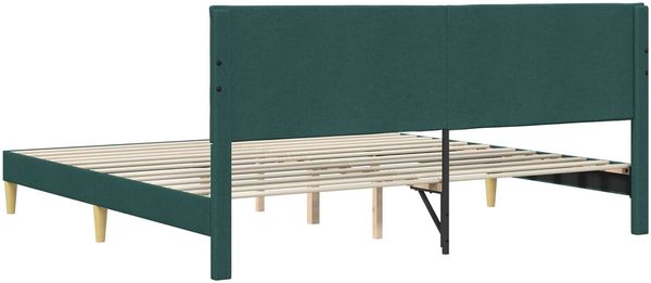 vidaXL Bettrahmen mit Kopfteil Dunkelgrün 200 x 200 cm Stoff 42027609 Bild 6