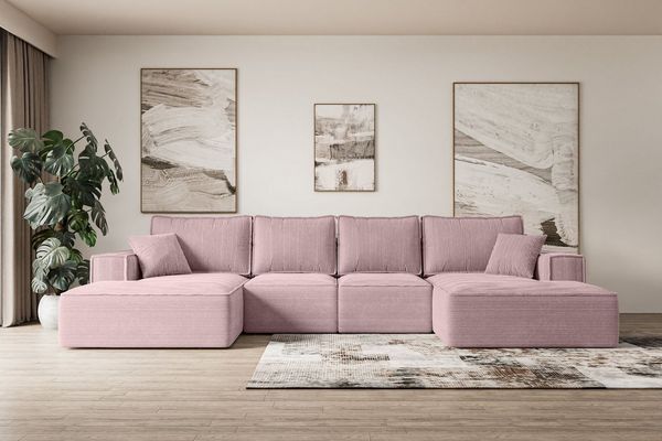 ALTDECOR Wohnlandschaft SIERRA-U-S, Couch mit Schlaffunktion, Wohnzimmer - Wohnlandschaft, Corner Sofa Bett Eckcouch Couch L-Form Schlafcouch Ausziehbar