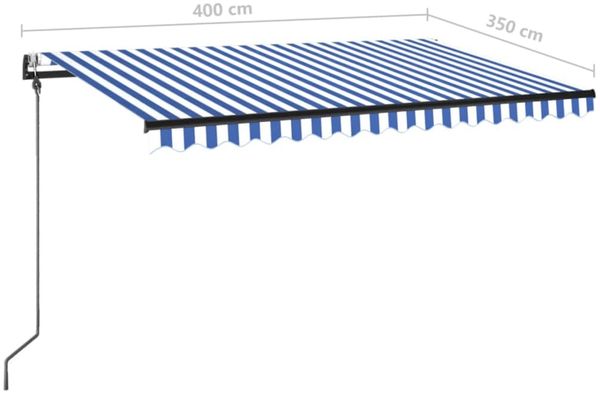 vidaXL Automatische Markise mit LED & Windsensor 400x350 Blau und Weiß 3069191 Bild 10
