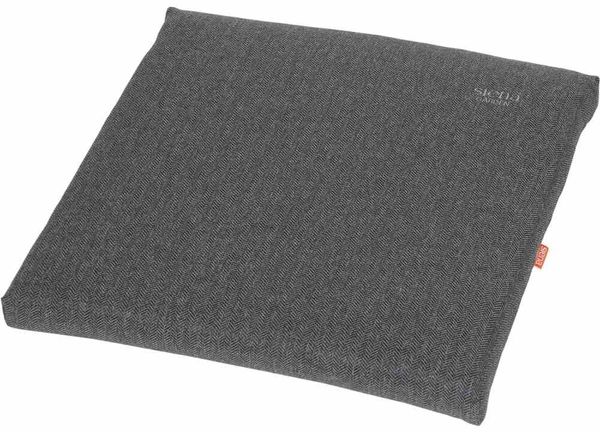 Aster Sitzkissen/Hockerauflage Dessin Fish Bone anthrazit, 100 % recyceltes Polyester