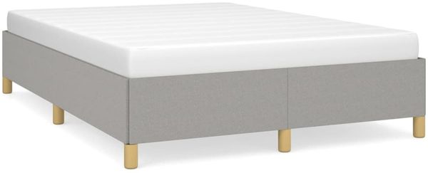 Doppelbett, Bettgestell Modernen ohne Matratze Hellgrau 140x190 cm Stoff d2475e