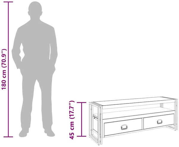 vidaXL TV-Schrank 120x35x45 cm Massivholz Akazie 247403 Bild 12