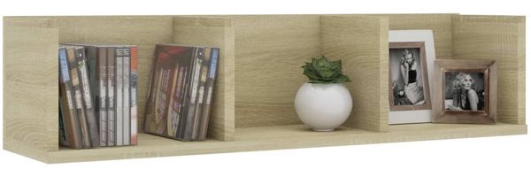 vidaXL CD-Wandregal Sonoma-Eiche 75x18x18 cm Holzwerkstoff 801313 Bild 3