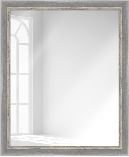 WANDStyle Wandspiegel H640 aus Massivholz in Grau 56 x 76 cm im Stil Shabby-Chic Bild 2