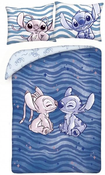 Lilo & Stitch Bettwäsche Set aus Baumwolle Bettdeckenbezug 140 × 200 cm mit 70 × 90 cm Kissenbezug