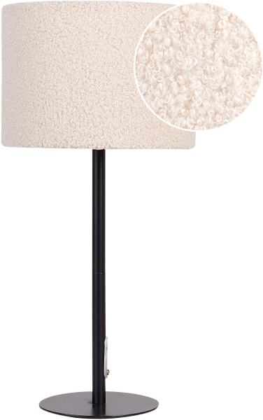 'Vinazco' Tischlampe aus Bouclé Beige, 20 x 20 40 cm