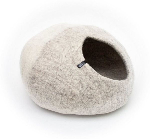 LucyBalu Tierbett Katzenhöhle aus Filz, Filzhöhle für Katzen, Kuschelhöhle für Katzen