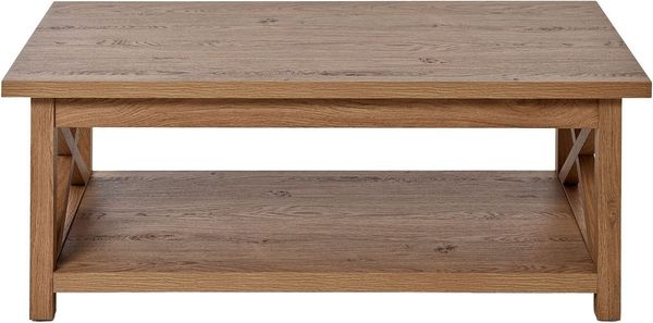 Jahnke Couchtisch CHALET COFFEE (1-St), Couchtisch, Kaffetisch, mit Ablageboden, Landhausstil, X-Design