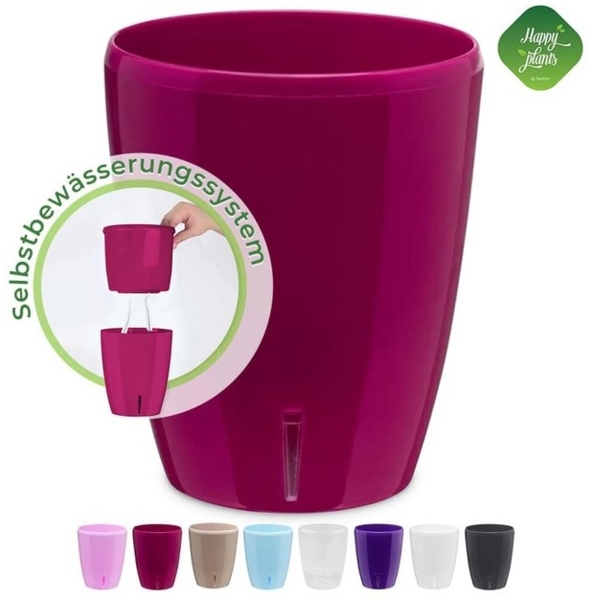 Happy plants Blumentopf Orchideentopf Orchidea Twin - Selbstbewässernder Blumentopf, Hochglanzoptik, rund, leichtgewichtig Bild 4