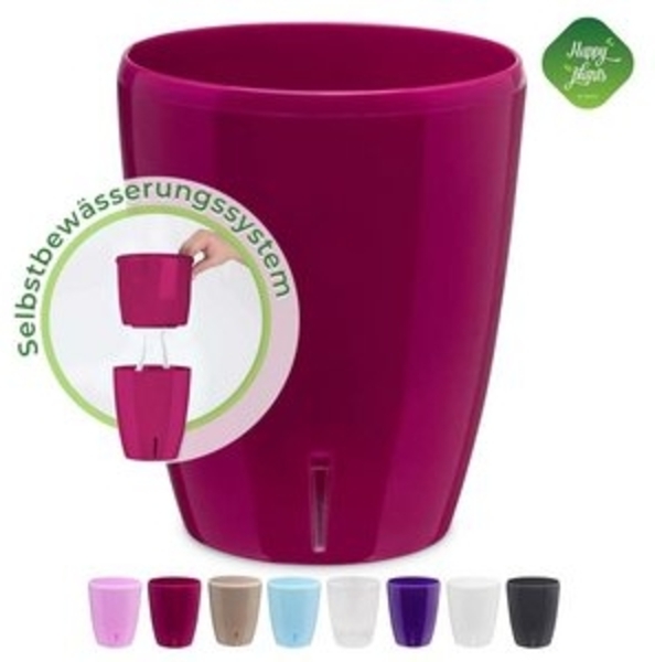 Happy plants Blumentopf Orchideentopf Orchidea Twin - Selbstbewässernder Blumentopf, Hochglanzoptik, rund, leichtgewichtig Bild 6