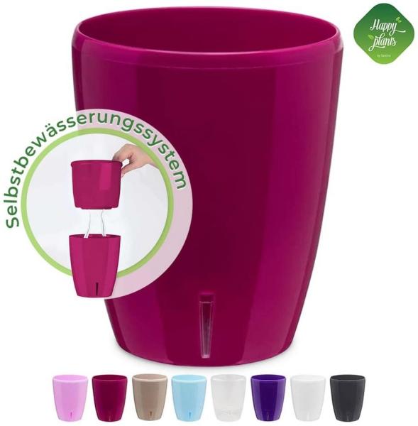 Happy plants Blumentopf Orchideentopf Orchidea Twin - Selbstbewässernder Blumentopf, Hochglanzoptik, rund, leichtgewichtig Bild 1