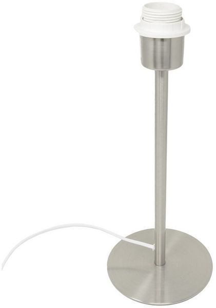 B&S Tischleuchte Lampenfuß Metall Edelstahl matt H 35 cm für E27 max 40 Watt