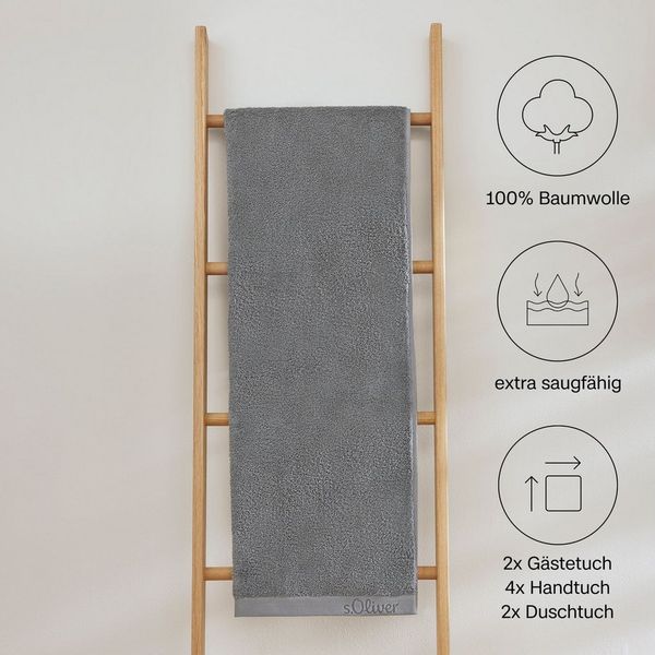 s.Oliver Handtuch Set s. Oliver, besonders weich und saugfähig, Walkfrottier (Set, 8-St), 2 Gästetücher 30x50, 4 Handtücher 50x100, 2 Duschtücher 70x140