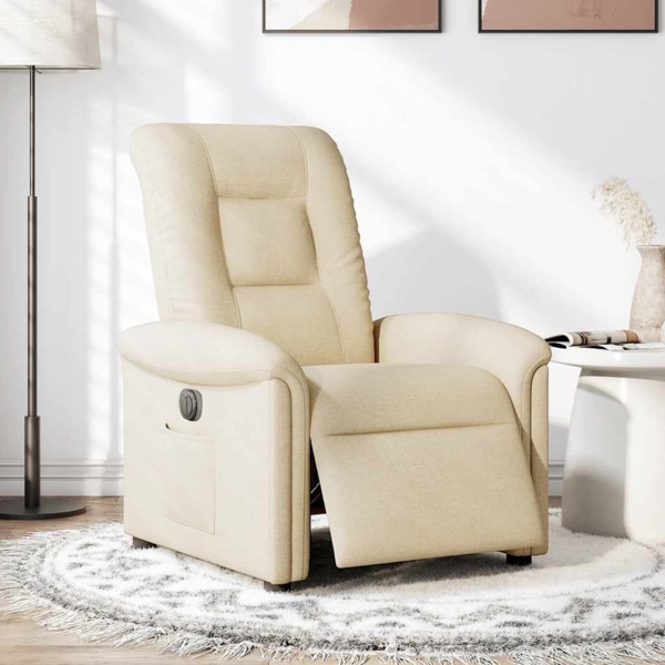 vidaXL Relaxsessel Elektrisch Creme Stoff 3303242