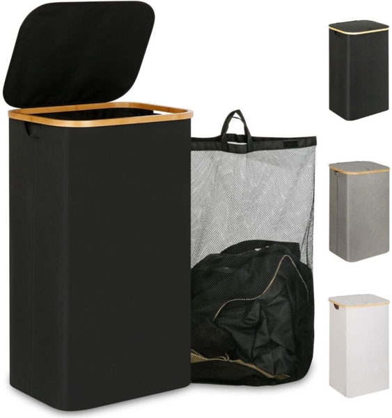 iEGrow 110L Wäschekorb mit Deckel & herausnehmbarem Innentasche