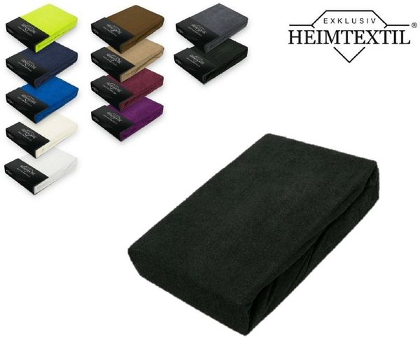 EXKLUSIV HEIMTEXTIL Frottee Spannbettlaken Premium 60 - 70 x 140 cm Schwarz 80% Baumwolle 20% Polyester Öko - Tex Zertifiziert Bed-Sheet Bettlaken Spannbetttuch