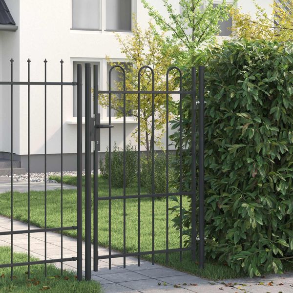 vidaXL Zauntor Boxtel Grau 103x200 cm Pulverbeschichteter Stahl 42008869