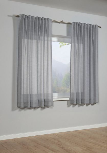 Sehlbach Gardine Schal Leinenoptik (1 St), Schlaufen, blickdicht, mit Gardinenband und verdeckten Schlaufen