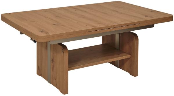 Funktionstisch ausziehbar Casta 130( 180) x 80 x 56-75 Couchtisch Wildeiche 16163