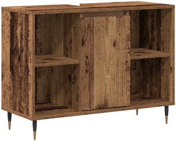 vidaXL Badezimmerschrank mit Tür Altholz 80 x 33 x 60 cm Holzwerkstoff 873892