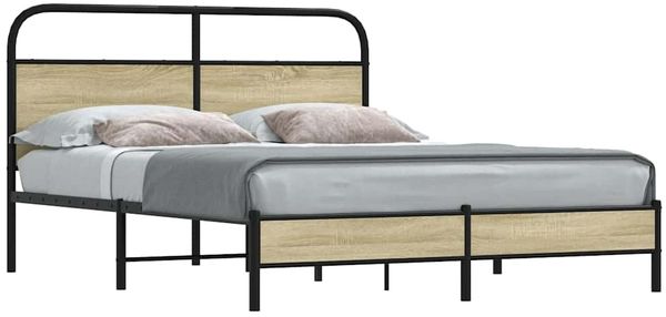 vidaXL Bettgestell ohne Matratze 160x200 cm Sonoma-Eiche Holzwerkstoff 4100413