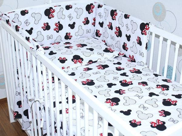 Primawela Babybettwäsche Baby Bettset - 6 teiliges Set mit Chiffon Himmel Bettwäsche Nestchen
