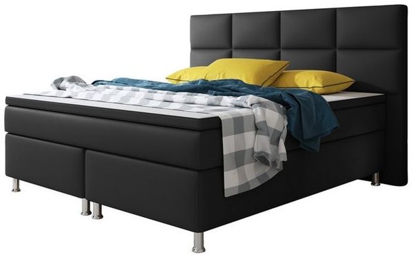Boxspringbett Miami 180x200 cm Kunstleder Schwarz Bild 4