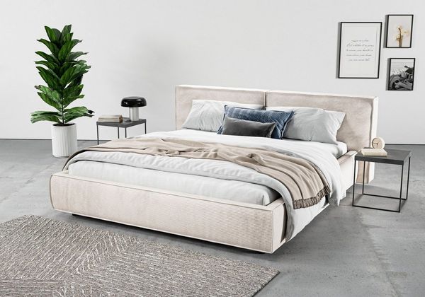 Home affaire Polsterbett Adrina mit Biesenoptik, Feincord und Luxus-Microfaser, bis 280kg, auch in Überlänge 220 cm, 4 Breiten bis 200cm