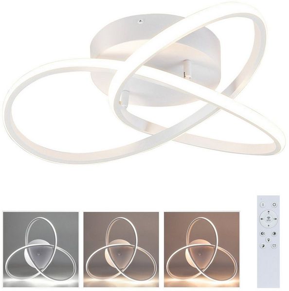 ZMH LED Deckenleuchte Wohnzimmer 3 Blatten verflochten 25/34/40CM Modern für Schlafzimmer, Augenschutz, Einfache Installtion, LED fest integriert, 3000-6000k, LED fest integriert