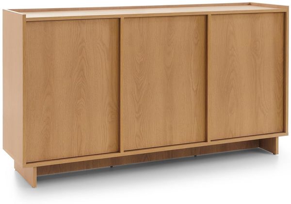 Bettso 'Suna' Sideboard mit 3 Türen, im Japandi-Stil, Holzwerkstoff Eiche Caramel 83x39x147 cm