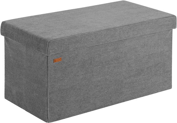 CASARIA® Sitzbank mit Stauraum Cord M Anthrazit