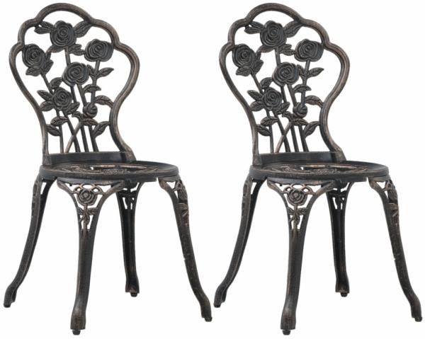 vidaXL Bistro-Stühle 2 Stk. Bronze Aluminiumguss 47862