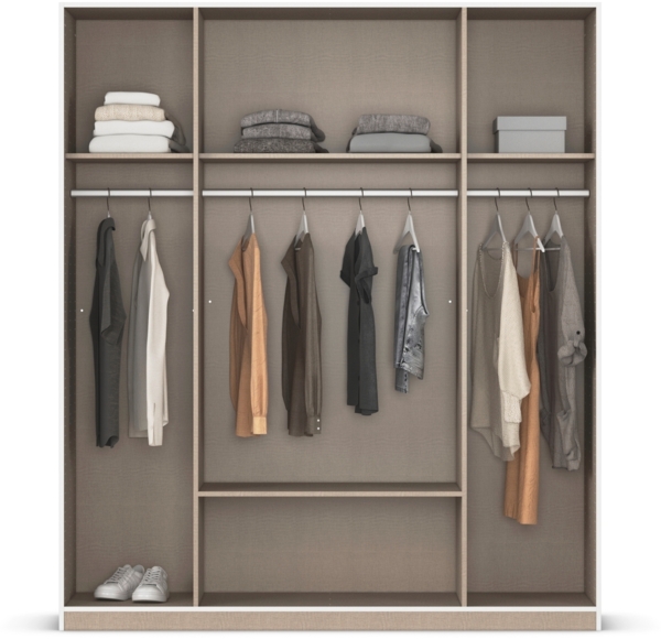 rauch Kleiderschrank, Drehtürenschrank GAMMA, 4-türig, 2 Schubkästen, Alpinweiß/Eiche Artisan, 181 x 210 x 54 cm Bild 5