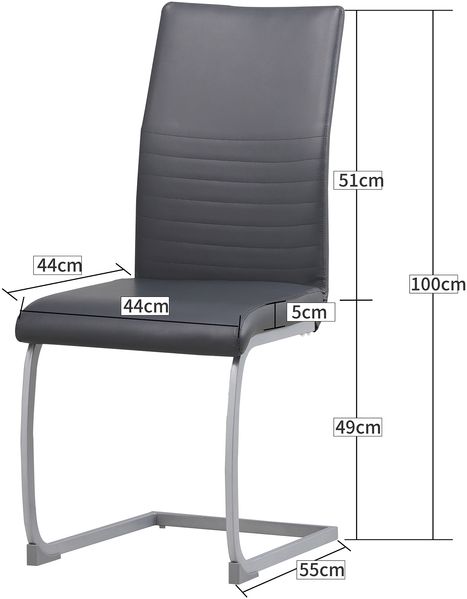 Albatros Freischwinger Stühle 4er Set MURANO, Beige - Esszimmerstuhl Schwingstuhl mit modernem Design, Kunstleder-Bezug, dicke Polsterung, Küchenstuhl, Polsterstuhl, Stuhl Esszimmer Esstisch Bild 7